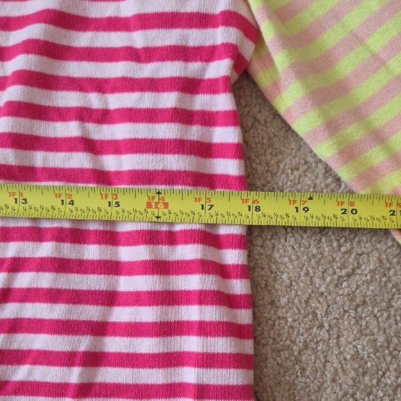 Lands' End Women's Colorful Striped Cardigan - Pink, Yellow, and Blue - Picture 13 of 15